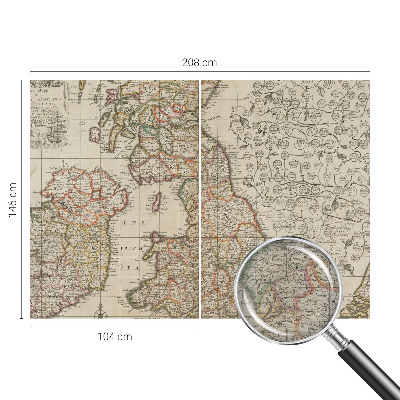 Fototapeta fizelinowa z nadrukiem Fototapeta fizelinowa z nadrukiem Zabytkowa mapa