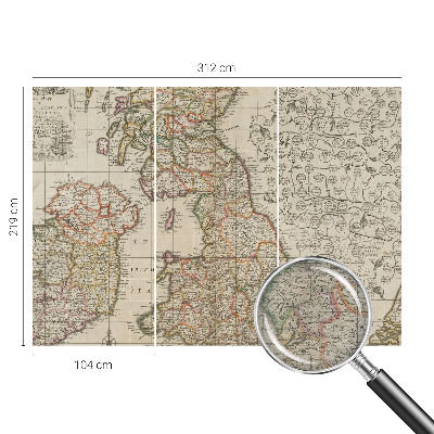 Fototapeta fizelinowa z nadrukiem Fototapeta fizelinowa z nadrukiem Zabytkowa mapa