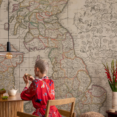 Fototapeta fizelinowa z nadrukiem Fototapeta fizelinowa z nadrukiem Zabytkowa mapa