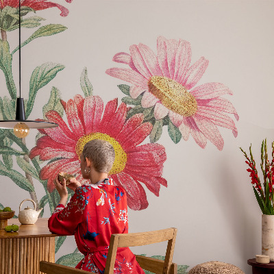 Tapeta fotograficzna z delikatnym motywem kwiatowym