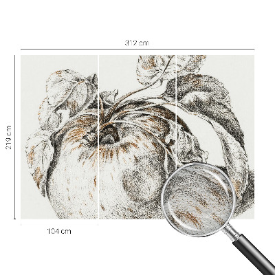 Tapeta fotograficzna Tapeta fotograficzna Jabłko liście