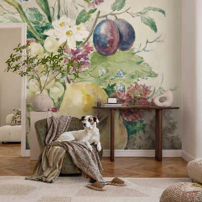 Tapeta fotograficzna fizelinowa Tapeta fotograficzna fizelinowa Kwiaty i owoce