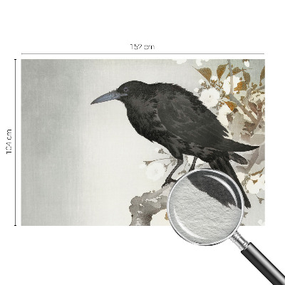 Nowoczesna fototapeta do salonu Nowoczesna fototapeta do salonu Kruk w kwiatach