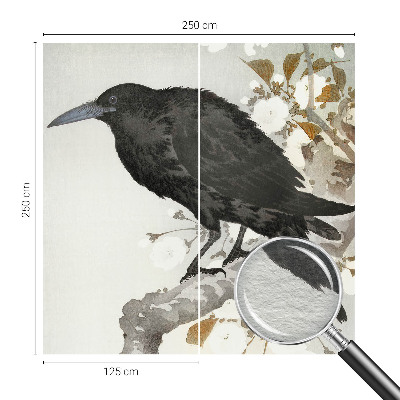 Nowoczesna fototapeta do salonu Nowoczesna fototapeta do salonu Kruk w kwiatach