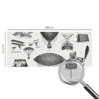 Fototapeta fizelinowa z nadrukiem z motywem przedstawiającym historię lotnictwa
