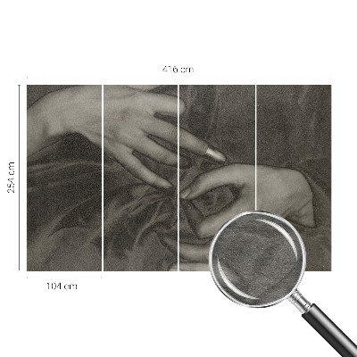 Tapeta fotograficzna fizelinowa z motywem dłoni na materiałowej fakturze