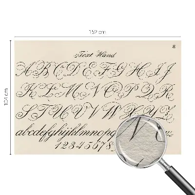 Dekoracyjna fototapeta na ścianę z motywem pisma kaligraficznego