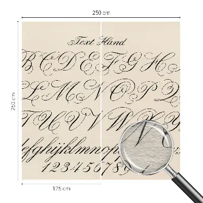 Dekoracyjna fototapeta na ścianę z motywem pisma kaligraficznego