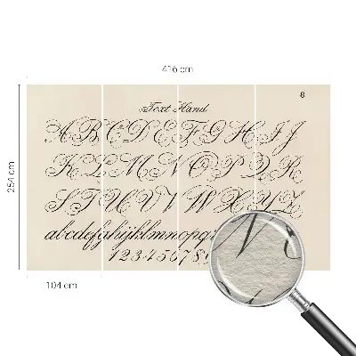Dekoracyjna fototapeta na ścianę z motywem pisma kaligraficznego