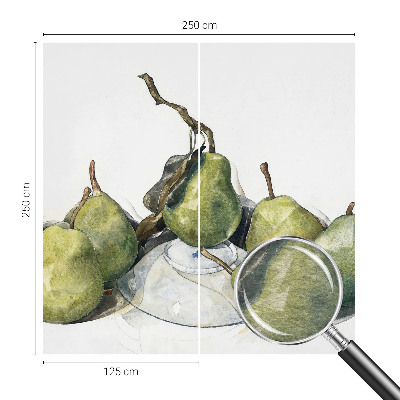 Fototapeta fizelinowa z nadrukiem Fototapeta fizelinowa z nadrukiem Gruszki akwarela