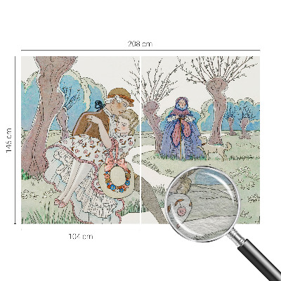 Nowoczesna fototapeta do salonu Nowoczesna fototapeta do salonu Romantyczna scena