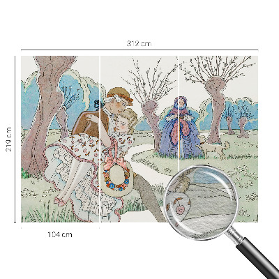 Nowoczesna fototapeta do salonu Nowoczesna fototapeta do salonu Romantyczna scena