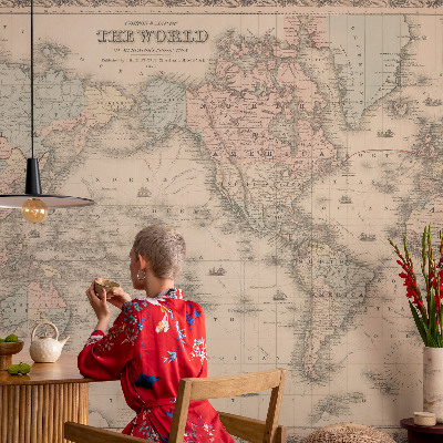 Fototapeta fizelinowa do sypialni Fototapeta fizelinowa do sypialni Historyczna mapa
