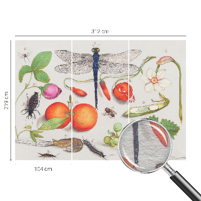 Tapeta fotograficzna fizelinowa z ilustracją przyrodniczą
