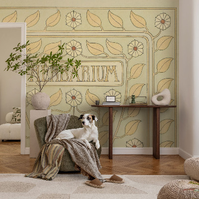 Dekoracyjna fototapeta na ścianę z roślinnym ornamentem