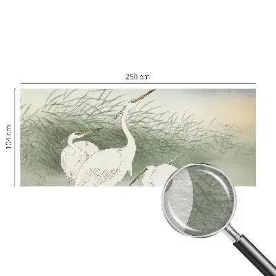 Fototapeta fizelinowa z nadrukiem z motywem czapli stojących w trawie