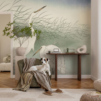 Fototapeta fizelinowa z nadrukiem Fototapeta fizelinowa z nadrukiem Czaple w trawie