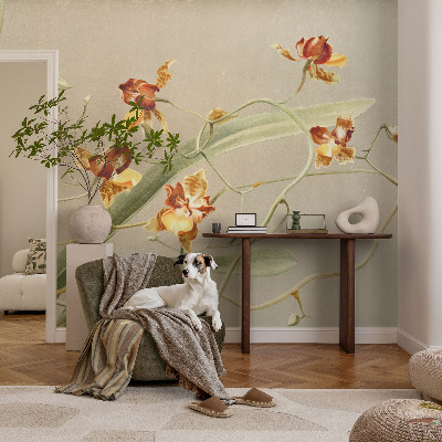 Fototapeta fizelinowa do sypialni z motywem klasycznych orchidei