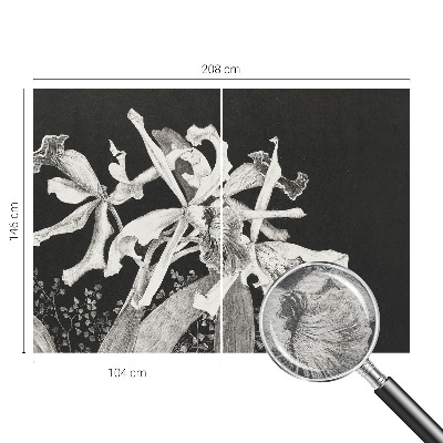 Fototapeta fizelinowa do sypialni z ilustracją orchidei