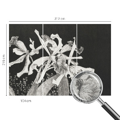 Fototapeta fizelinowa do sypialni z ilustracją orchidei