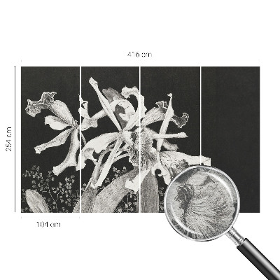 Fototapeta fizelinowa do sypialni z ilustracją orchidei