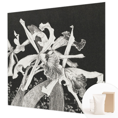 Fototapeta fizelinowa do sypialni z ilustracją orchidei