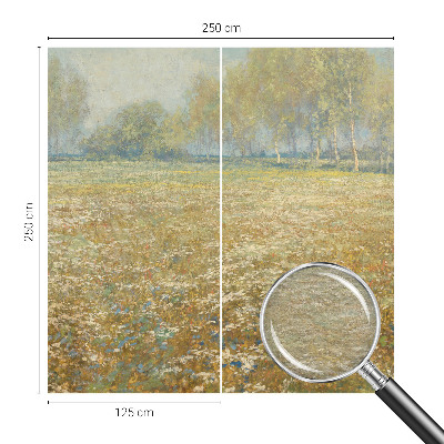 Fototapeta fizelinowa do sypialni z motywem kwitnącego pola