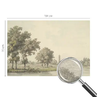 Nowoczesna fototapeta do salonu z motywem spokojnego parku