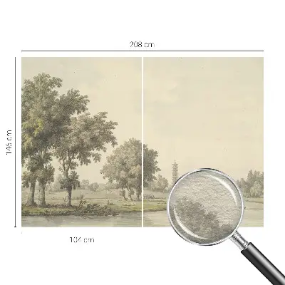 Nowoczesna fototapeta do salonu z motywem spokojnego parku