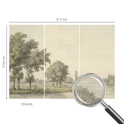 Nowoczesna fototapeta do salonu z motywem spokojnego parku