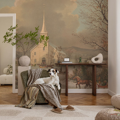 Tapeta fotograficzna fizelinowa Tapeta fotograficzna fizelinowa Zimowy pejzaż