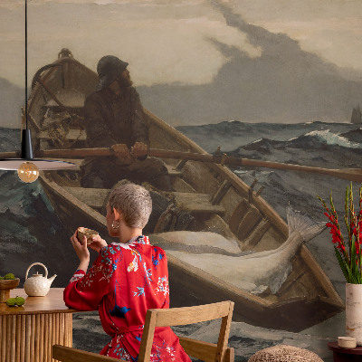 Nowoczesna fototapeta do salonu Nowoczesna fototapeta do salonu Rybak na morzu