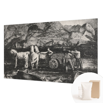 Fototapeta fizelinowa do sypialni z motywem wiejskiej sceny
