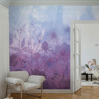 Fototapeta fizelinowa do sypialni z pastelowym motywem kwiatowym