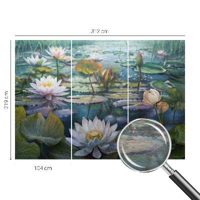 Tapeta fotograficzna fizelinowa z motywem kwiatów stawu