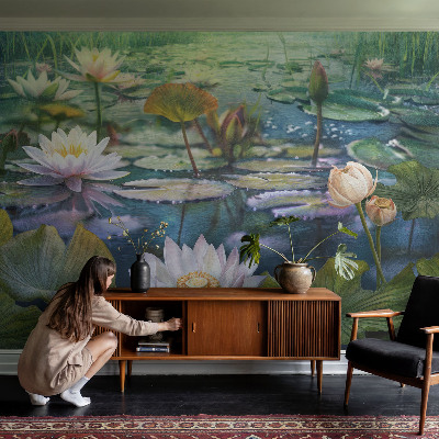 Tapeta fotograficzna fizelinowa Tapeta fotograficzna fizelinowa Kwiaty stawu