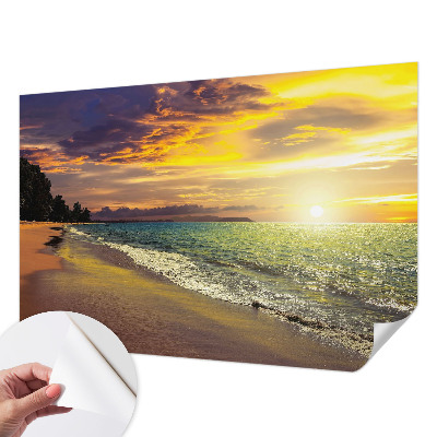 Tapeta fotograficzna samoprzylepna z motywem plaży o zachodzie słońca