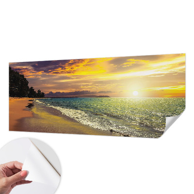 Tapeta fotograficzna samoprzylepna z motywem plaży o zachodzie słońca