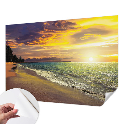 Tapeta fotograficzna samoprzylepna z motywem plaży o zachodzie słońca