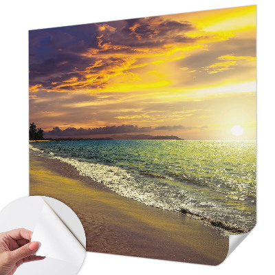 Tapeta fotograficzna samoprzylepna z motywem plaży o zachodzie słońca