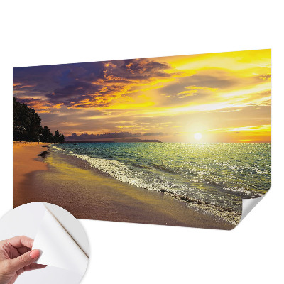 Tapeta fotograficzna samoprzylepna z motywem plaży o zachodzie słońca