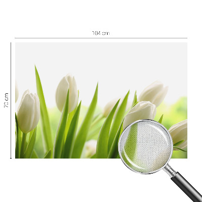 Fototapeta samoprzylepna z nadrukiem z białymi tulipanami