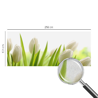 Fototapeta samoprzylepna z nadrukiem z białymi tulipanami