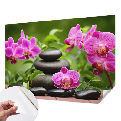 Fototapeta na ścianę z motywem orchidei i kamieni