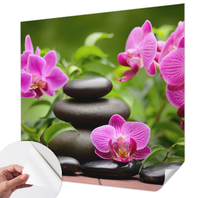 Fototapeta na ścianę z motywem orchidei i kamieni