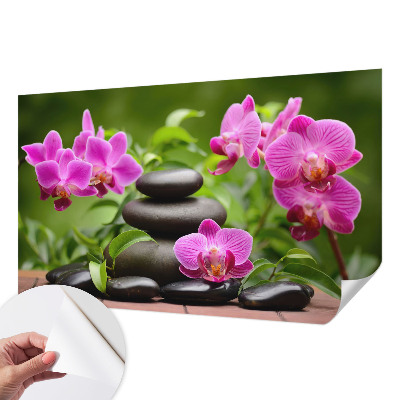 Fototapeta na ścianę z motywem orchidei i kamieni