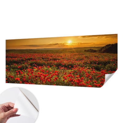 Nowoczesna fototapeta do salonu z motywem makowego pola