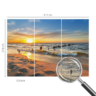 Dekoracyjna fototapeta na ścianę z motywem plażowego zachodu słońca