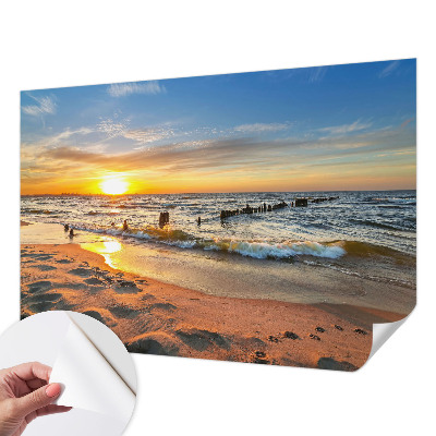 Dekoracyjna fototapeta na ścianę z motywem plażowego zachodu słońca