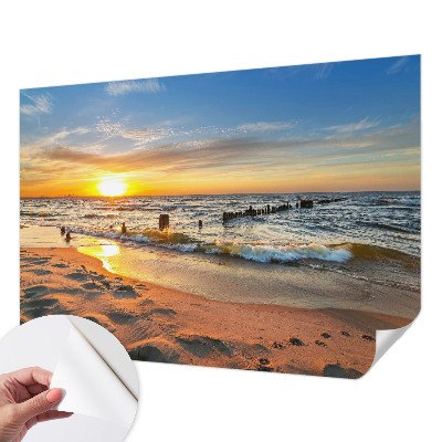 Dekoracyjna fototapeta na ścianę z motywem plażowego zachodu słońca